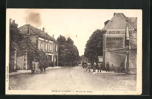 AK Mailly-le-Camp, Entrée du Camp