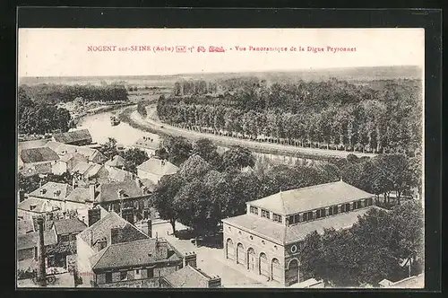 AK Nogent-sur-Seine, Vue Panoramique de la Digue Peyronnet