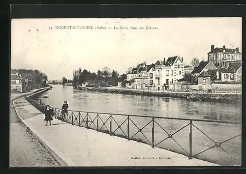 AK Nogent-sur-Seine, La Seine Rue des Écluses