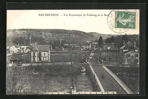 AK Bar-sur-Seine, Vue Panoramique du Faubourg de la Gare