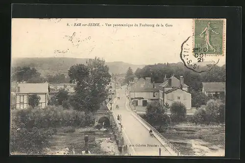 AK Bar-sur-Seine, Vue panoramique du Faubourg de la Gare