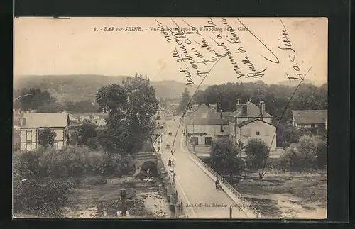 AK Bar-sur-Seine, Vue panoramique du Faubourg de la Gare