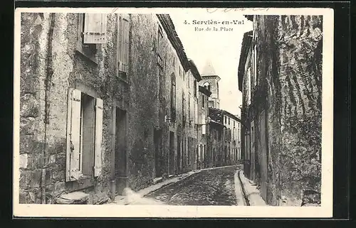 AK Serviès-en-Val, Rue de la Place, Strassenpartie