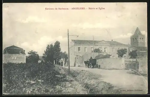 AK Argeliers, Mairie et Eglise