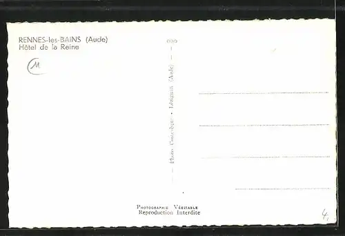 AK Rennes-les-Bains, Hôtel de la Reine