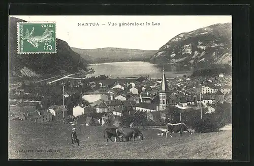 AK Nantua, Vue generale et le Lac