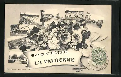 AK La Valbonne, Ortschaft aus verschiedenen Blickwinkeln