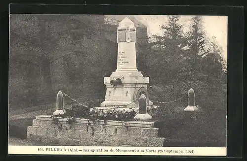 AK Rillieux, Inauguration du Monument au Morts