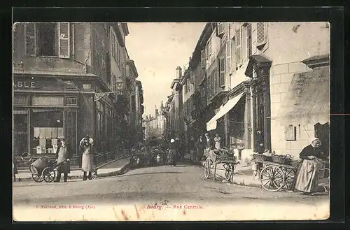 AK Bourg, Rue Centrale, Strassenpartie