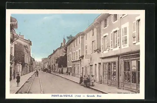AK Pont-de-Veyle, Grande Rue, Strassenpartie