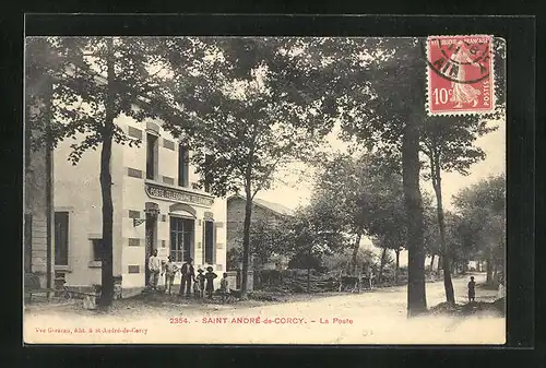 AK Saint-André-de-Corcy, La Poste, Ortspartie