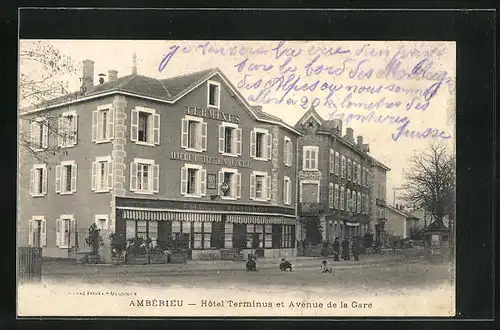 AK Ambérieu, Hôtel Terminus et Avenue de la Gare