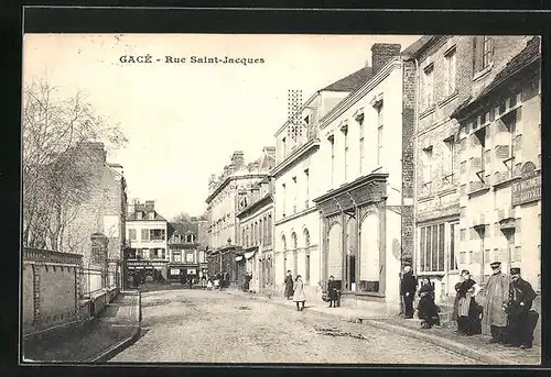 AK Gacé, Rue Saint-Jacques, Strassenpartie