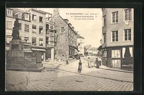 AK Condé-sur-Noireau, La rue Saint-Jaques