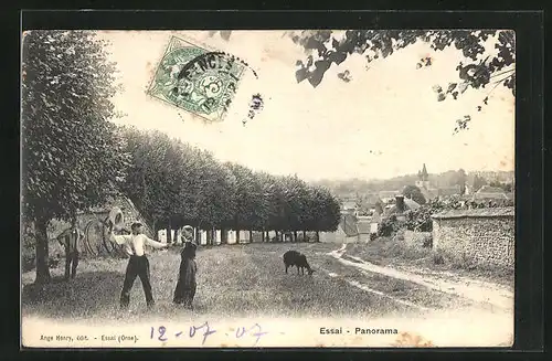 AK Essai, Panorama, Partie mit Jungen