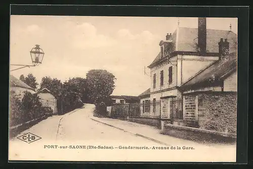 AK Port-sur-Saone, Gendarmerie, Avenue de la Gare