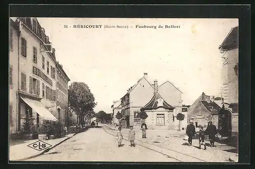 AK Hericourt, Faubourg de Belfort, Kinder auf der Strasse