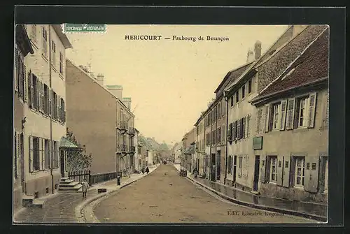 AK Hericourt, Faubourg de Besancon, Blick über die Strasse