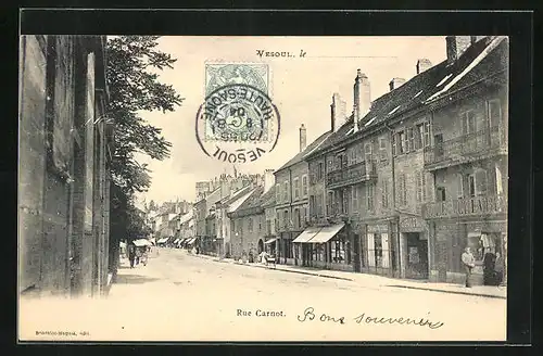 AK Vesoul, Rue Carnot, Strassenpartie