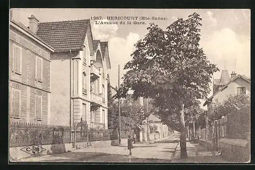 AK Héricourt, L`Avenue de la Gare