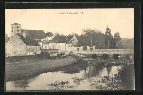 AK Dampierre-sur-Salon, Fluss mit Brücke