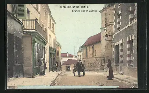 AK Carriere-Saint-Denis, Grande Rue et l`Eglise