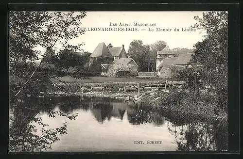 AK Saint-Leonard-des-Bois, Le Manoir du Linthe, am Teichufer