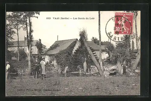 AK Vaas, Les Bords du Loir, an der Wassermühle