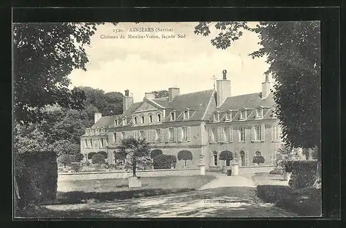 AK Asnieres, Chateau de Moulin-Vieux, Facade Sud, Partie im Schlosspark