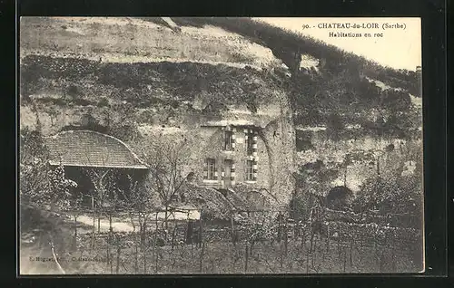 AK Chateau-du-Loir, Habitations en Roc