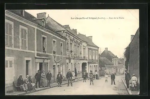 AK La Chapelle-d'Aligné, Rue de la Poste