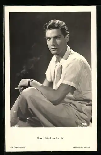 AK Schauspieler Paul Hubschmid als junger Mann