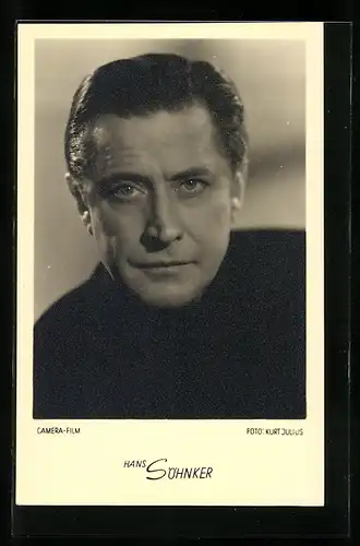 AK Schauspieler Hans Söhnker mit schwarzem Pullover
