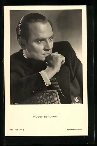 AK Schauspieler Rudolf Schündler von der Seite