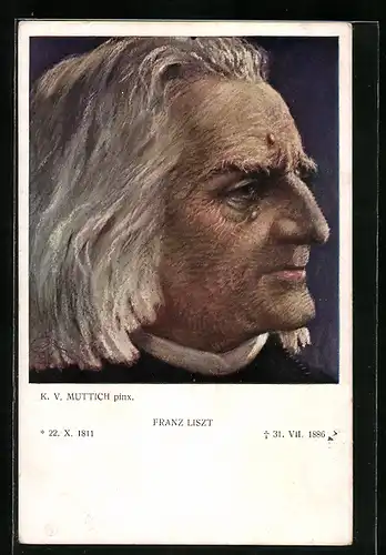 AK Portrait von Liszt, 1811-1886, Komponist
