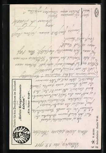 Künstler-AK Günther Nagel: Unsere Kriegsleutnants daheim, Ein lieber Gruss, 1. Weltkrieg