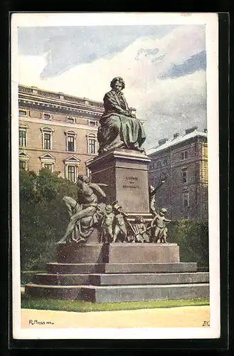 Künstler-AK Rudolf Preuss: Wien, Beethoven-Denkmal