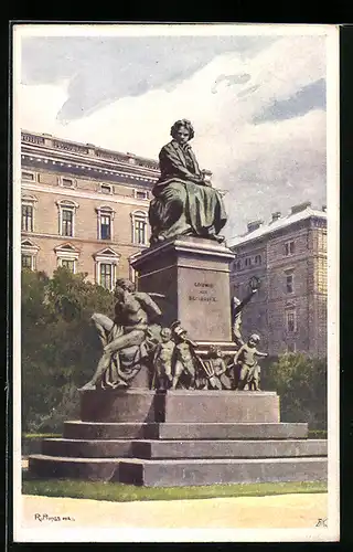 Künstler-AK Rudolf Preuss: Wien, Ludwig van Beethoven Denkmal