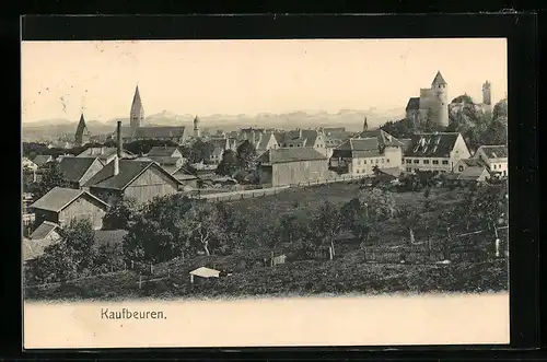 AK Kaufbeuren, Teilansicht mit Burg