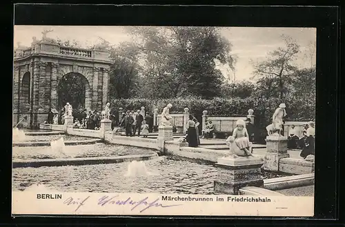AK Berlin, Märchenbrunnen im Friedrichshain