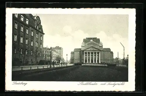 AK Duisburg, Stadttheater mit Landgericht