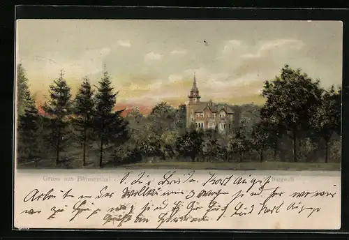 AK Blumenthal, mit Schloss und Bäumen