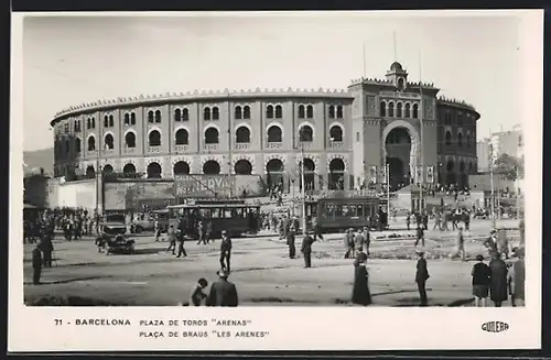 AK Barcelona, Plaza de Toros Arenas, Strassenbahn