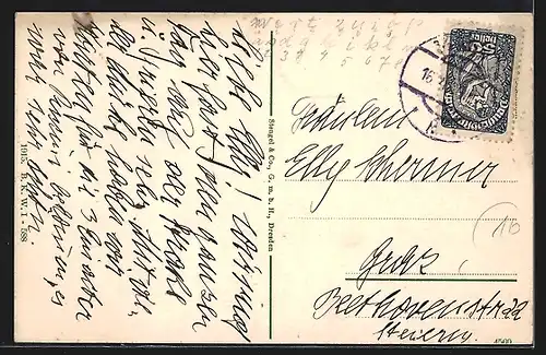 AK Wien, Strasse Opernring mit Strassenbahn