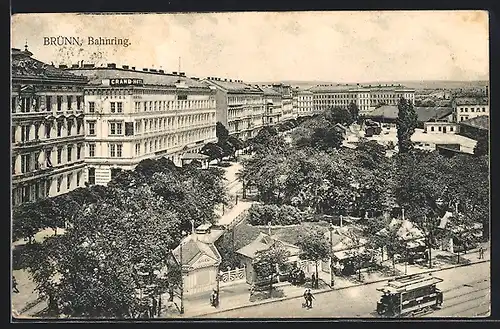 AK Brünn / Brno, Strassenbahn am Bahnring