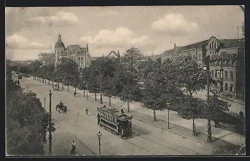 AK Hannover, Strassenbahn an der Hann. Bank