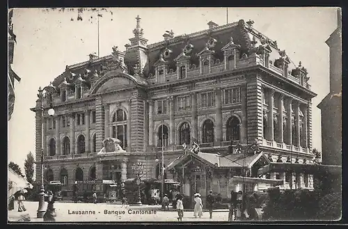 AK Lausanne, Banque Cantonale, Strassenbahn