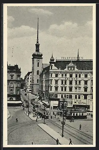 AK Brno, Rasinova ulice, Strassenbahn