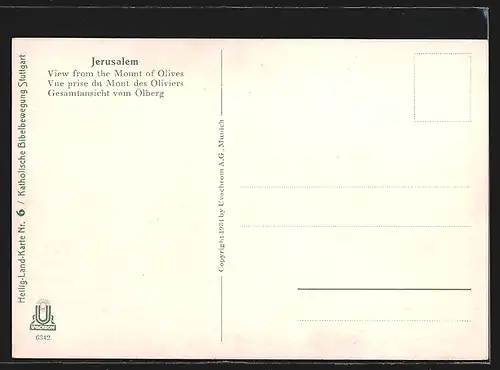 AK Jerusalem, Gesamtansicht vom Ölberg