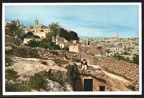 AK Jerusalem, Panorama mit der Geburtskirche